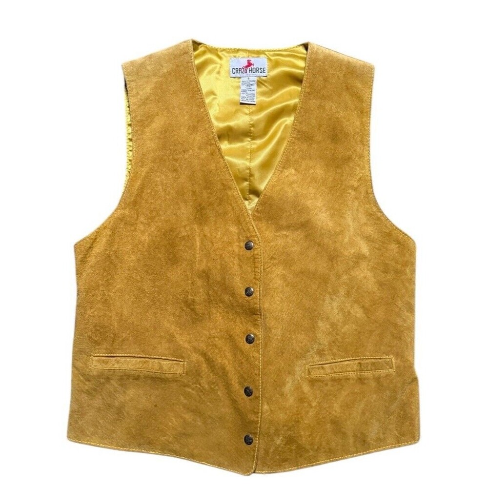 Vintage Crazy Horse Women’s Small Tan Suede Vest Adjustable Western